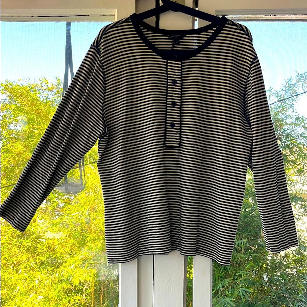 J Crew Striped Cotton Long Sleeve Top